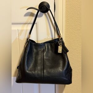 Coach Madison black leather shoulder bag